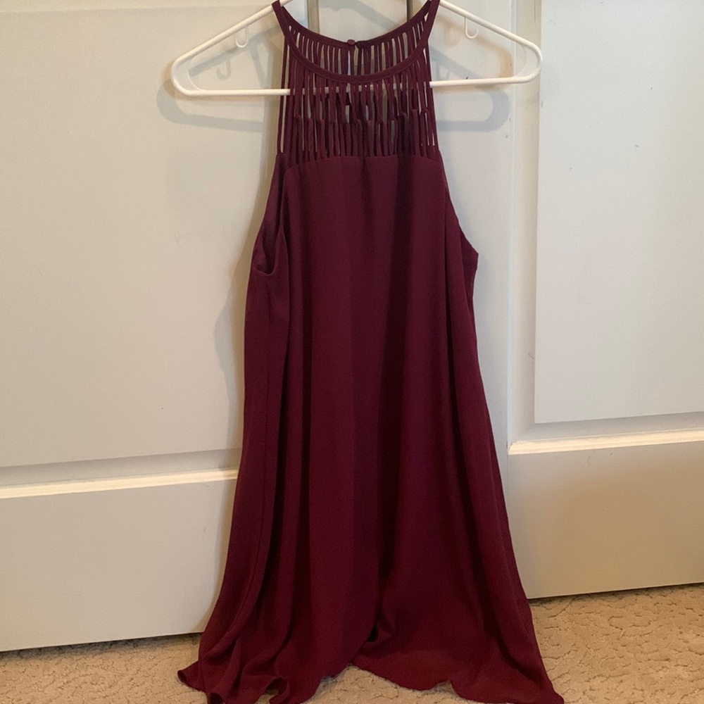 Lulus High Neck Flowy Mini Dress